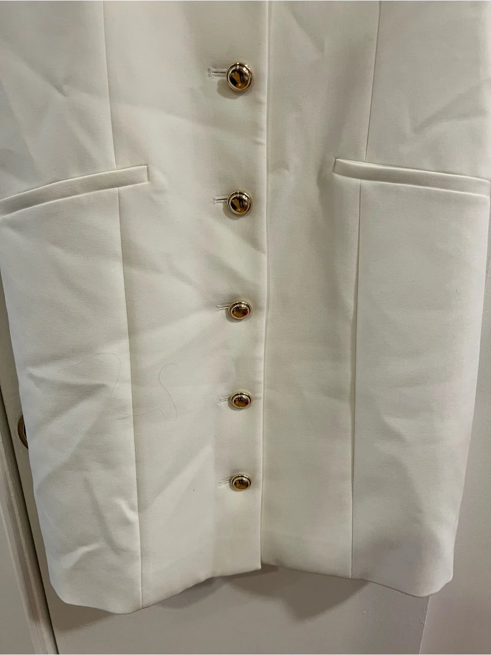 Favorite Daughter Collared Halter Mini Dress with Gold Buttons - Picture 4 of 6